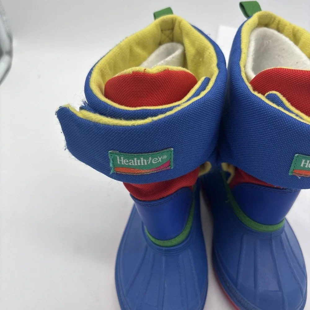 Vintage Color Block Lined ABC Healthtex Kids/ Baby  size 8 Snowplow Snow Boots
